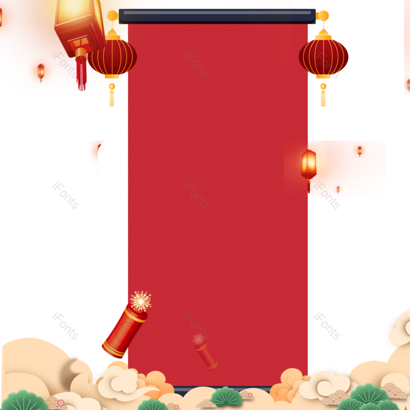 中国风图片,喜庆元素,云纹PNG,红色免抠素材